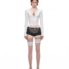 1jinn wool check napoleon laced shorts 5