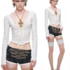 1jinn wool check napoleon laced shorts 7