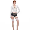 1jinn wool check napoleon laced shorts 8