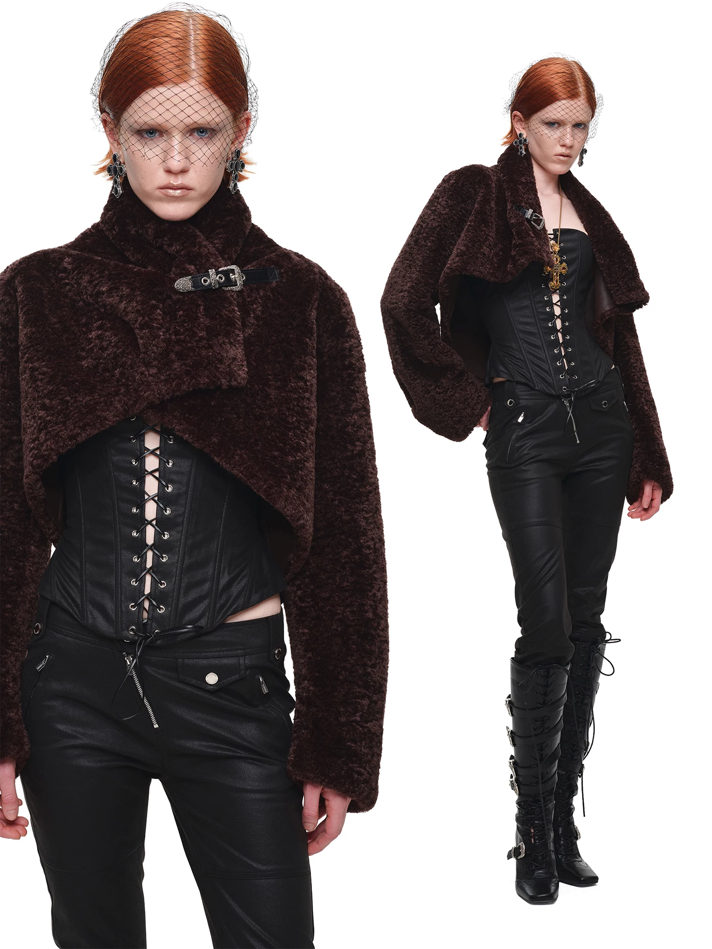 IN STOCK ♱ 1JINN LEOPARD FAUX FUR CROPPED JACKET - 2colors - Image 3