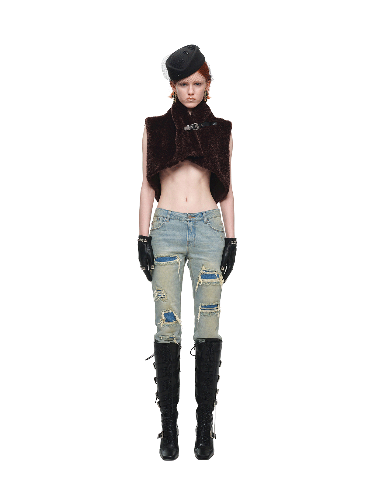 IN STOCK ♱ 1JINN LEOPARD FAUX FUR CROPPED VEST - 2colors - Image 24