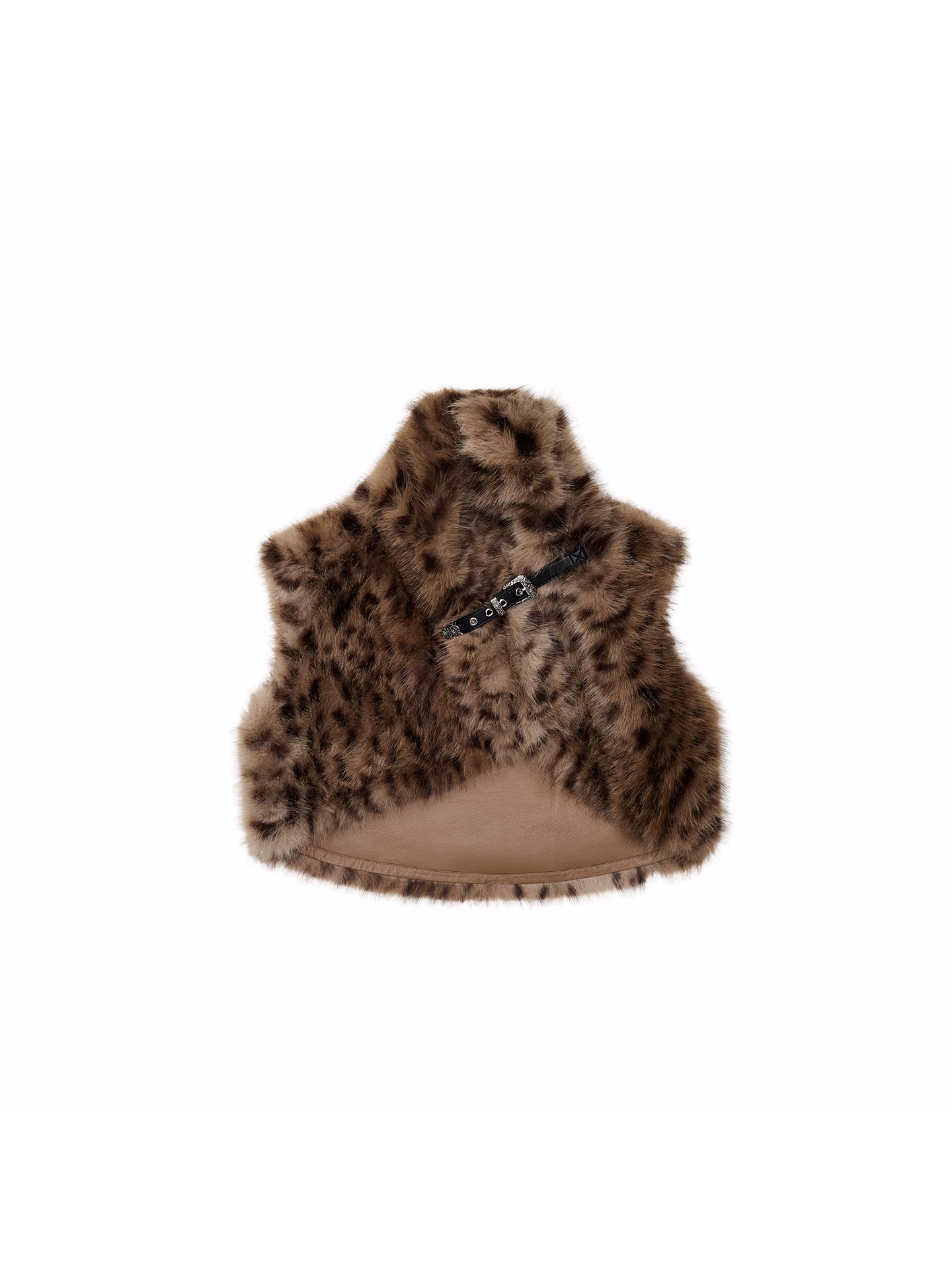 IN STOCK ♱ 1JINN LEOPARD FAUX FUR CROPPED VEST - 2colors - Image 4