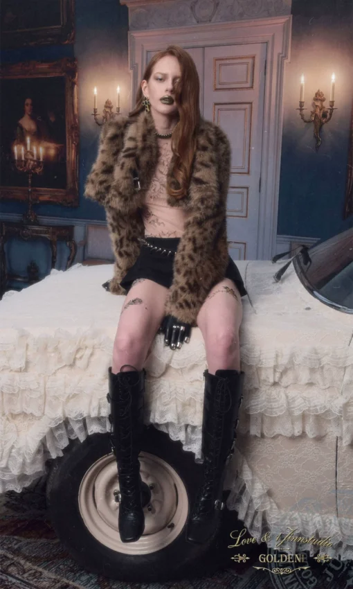 Alternative view of 1JINN LEOPARD FAUX FUR CROPPED JACKET ♱ 2colors