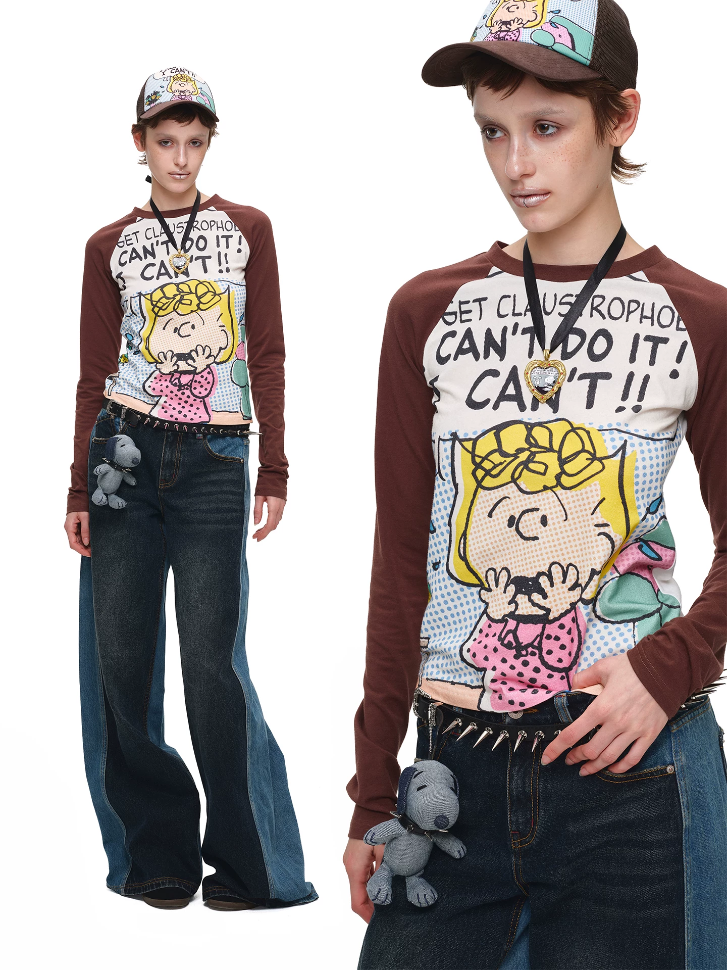 IN STOCK ♱ 1JINN x SNOOPY ੯‧̀͡⬮ PEANUTS COMIC RAGLAN LONG SLEEVE TEE - 3colors - Image 3