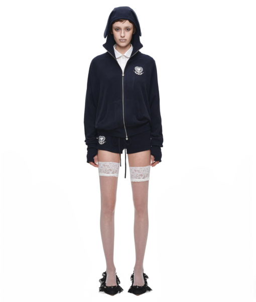 Alternative view of IN STOCK ♱ BUNNY EAR ZIP-UP HOODIE & DRAWSTRING MINI SHORTS SET - 2colors