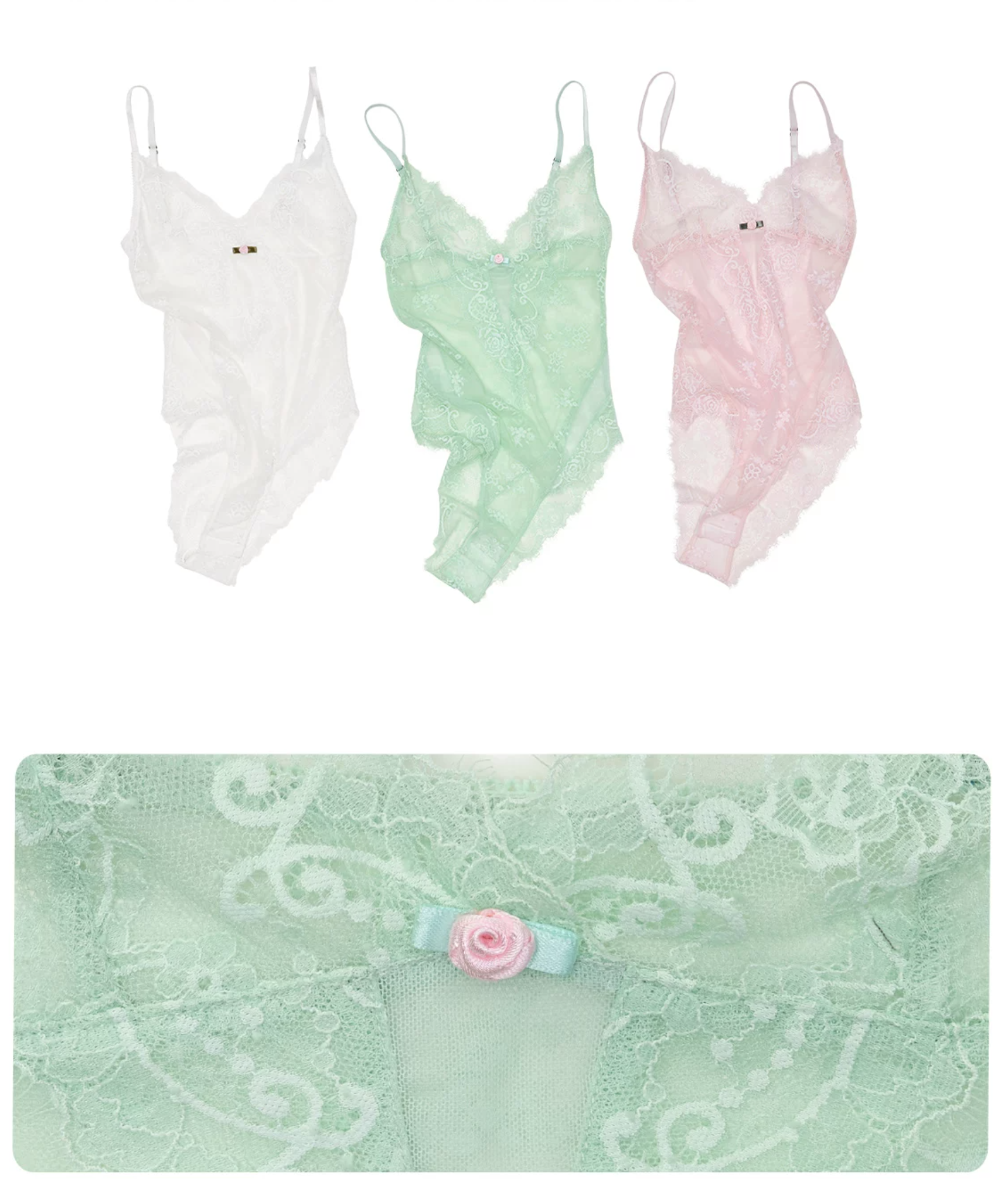 IN STOCK ♱ FLORAL STRETCH-LACE BODYSUIT ♱ 3colors - Image 5