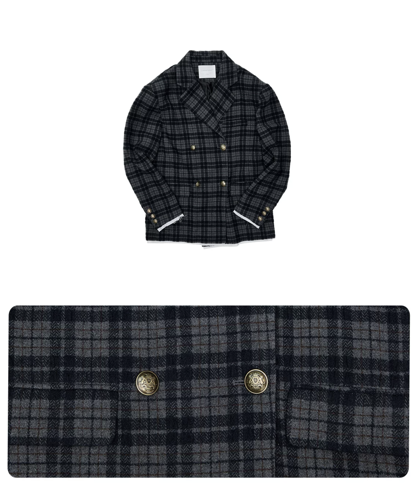 1JINN OVERSIZED CHECK WOOL BLAZER - Image 4