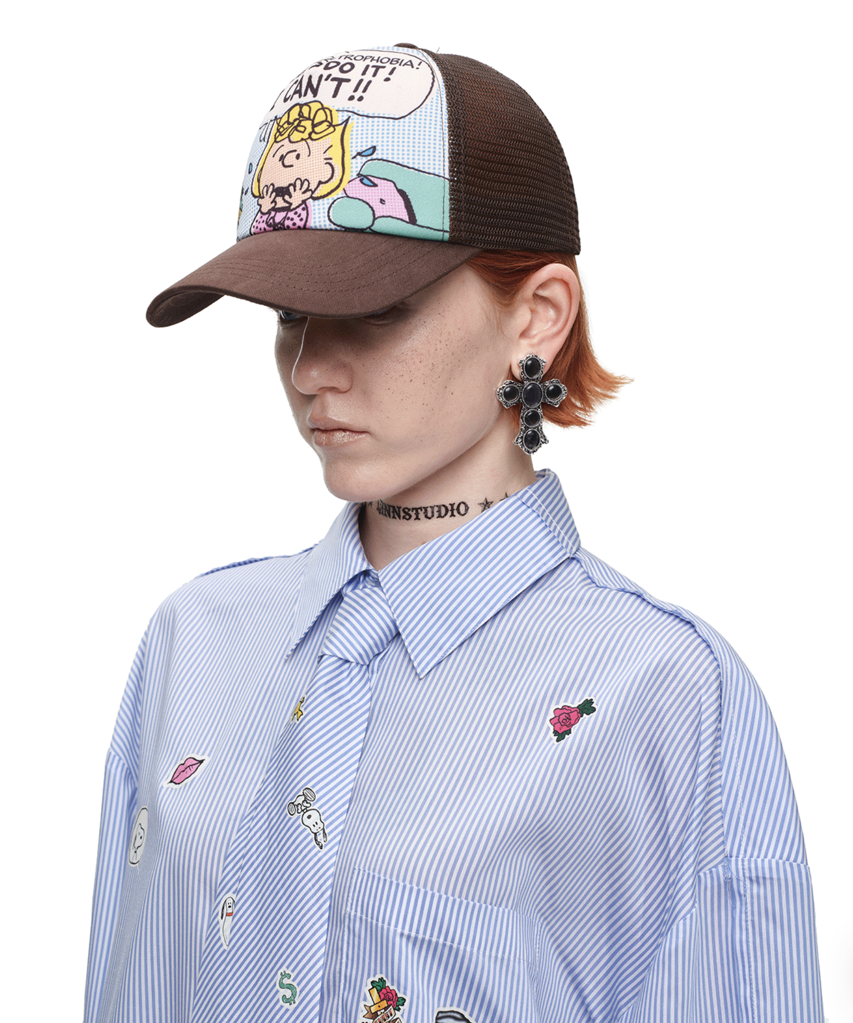 1JINN x SNOOPY ੯‧̀͡⬮ PEANUTS COMIC TRUCKER CAP ♱ 2colors - Image 20