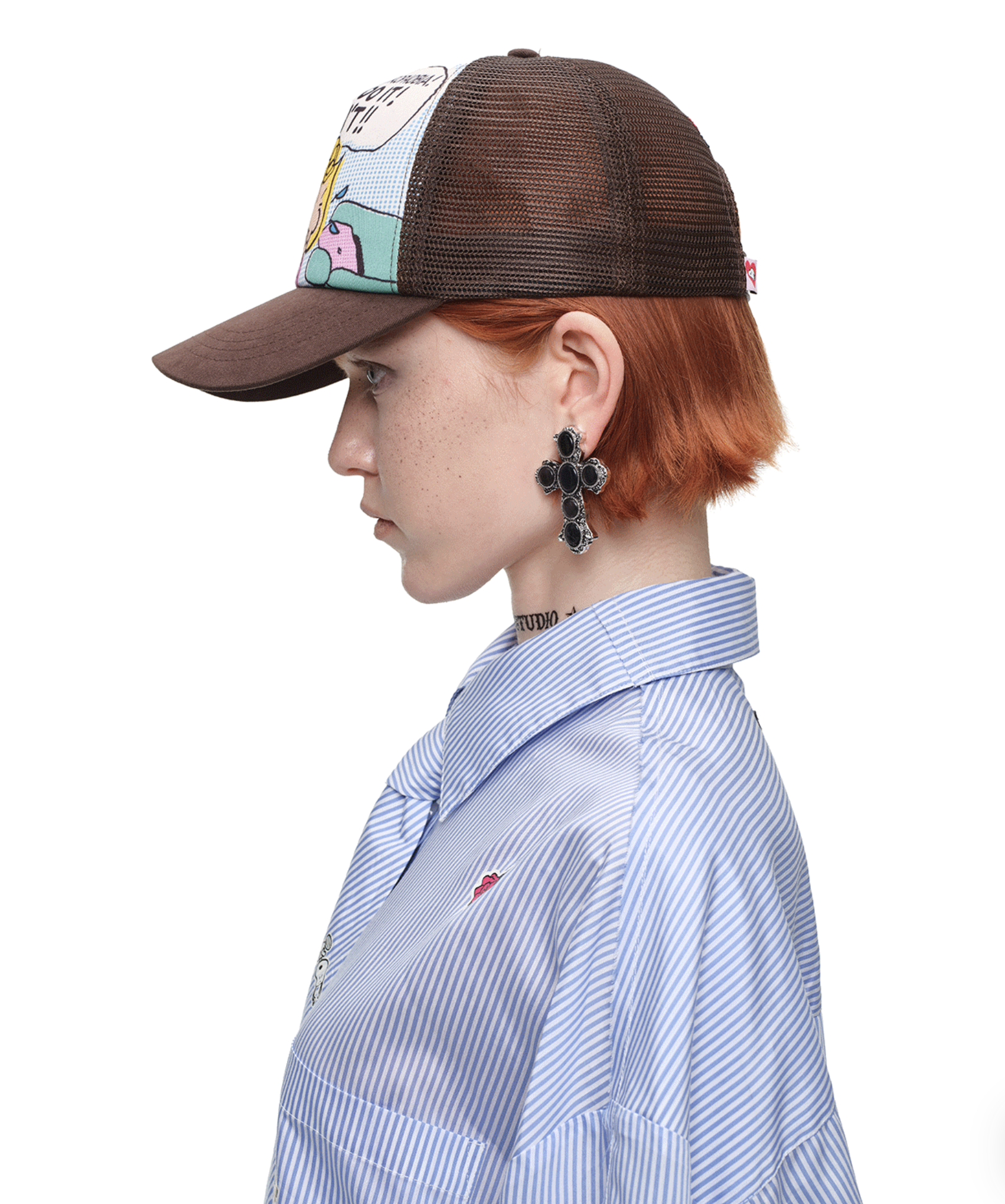 1JINN x SNOOPY ੯‧̀͡⬮ PEANUTS COMIC TRUCKER CAP ♱ 2colors - Image 21
