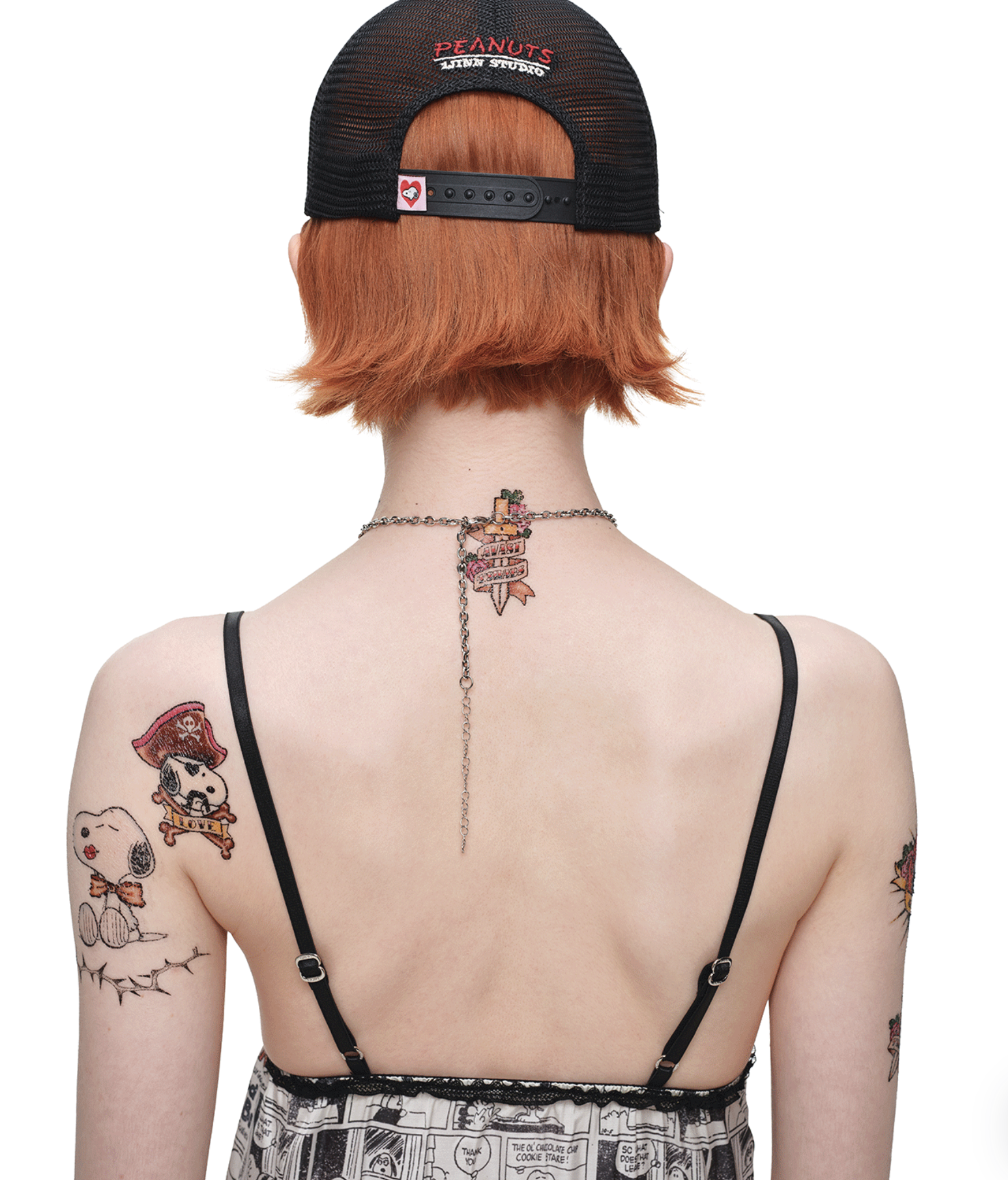 1JINN x SNOOPY ੯‧̀͡⬮ PEANUTS COMIC TRUCKER CAP ♱ 2colors - Image 9