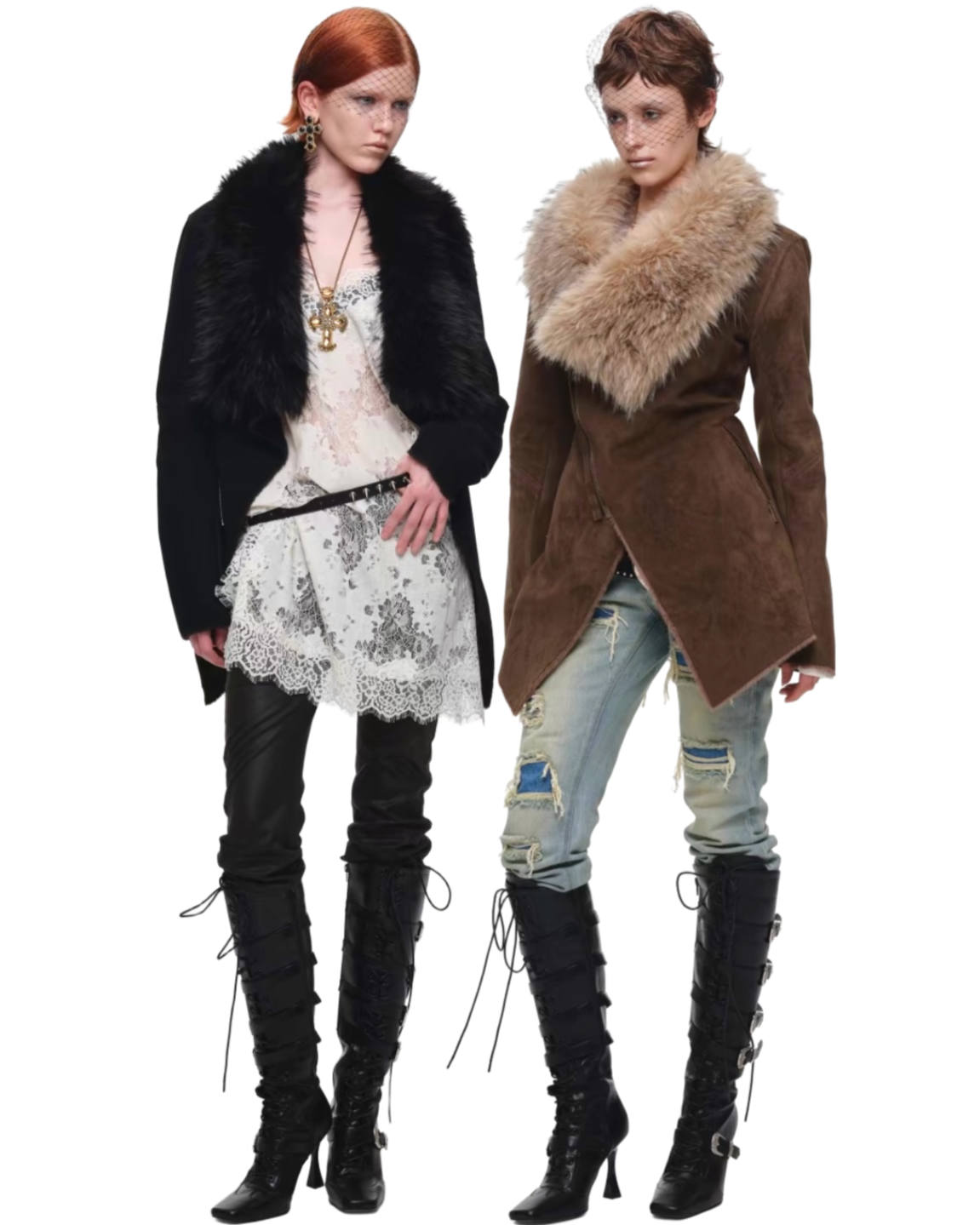 1JINN SUEDE COAT WITH DETACHABLE FAUX FUR COLLAR ♱ 2colors