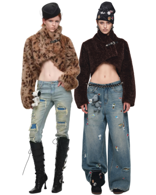 1JINN LEOPARD FAUX FUR CROPPED JACKET ♱ 2colors