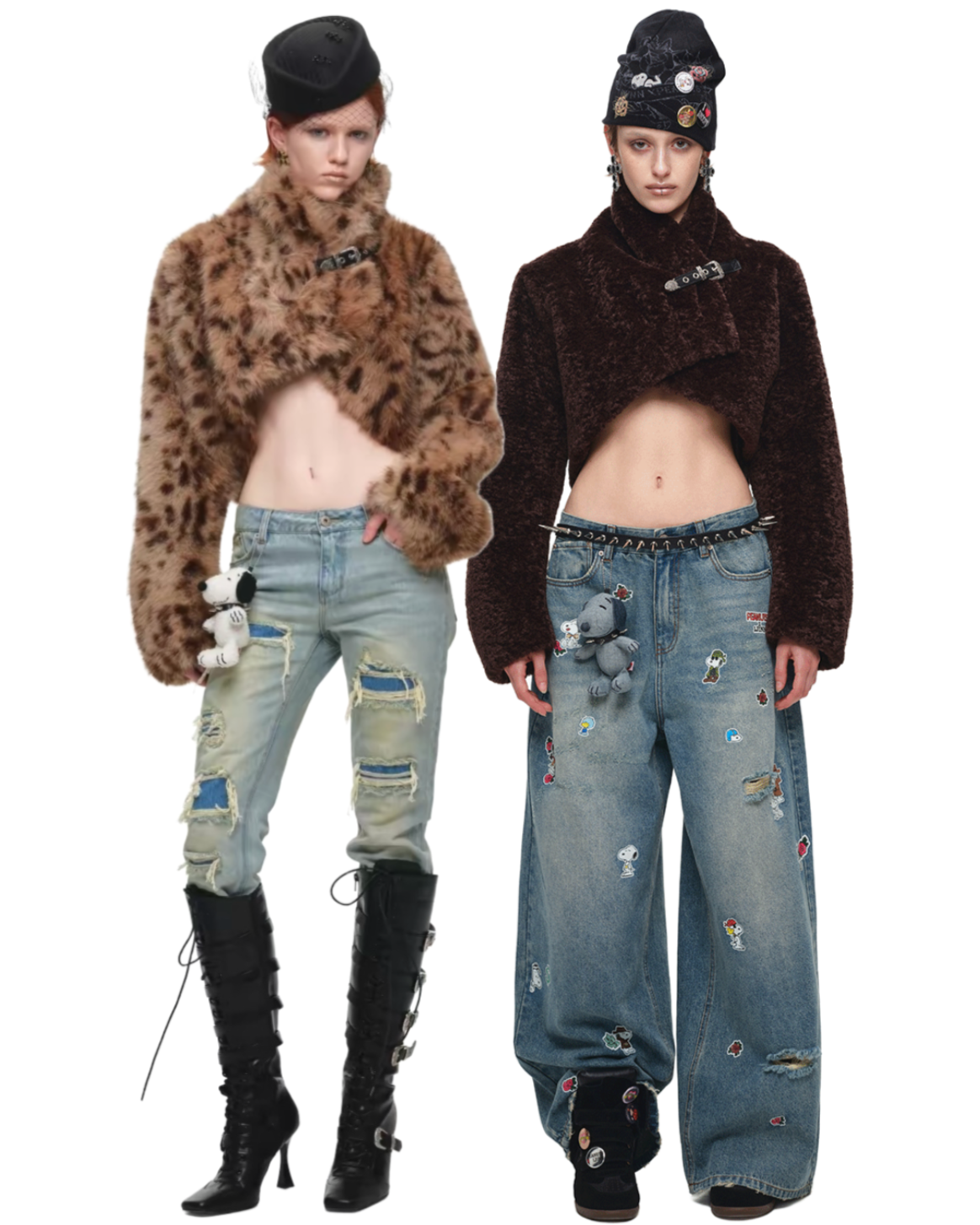 1JINN LEOPARD FAUX FUR CROPPED JACKET ♱ 2colors