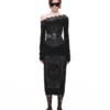 1Jinn Acetate Cashmere Lace Off Shoulder Knit Top 5