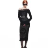 1Jinn Acetate Cashmere Lace Off Shoulder Knit Top 16
