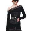 1Jinn Acetate Cashmere Lace Off Shoulder Knit Top 17