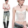 1Jinn Beaded Lace Satin Boned Corset Cami 1