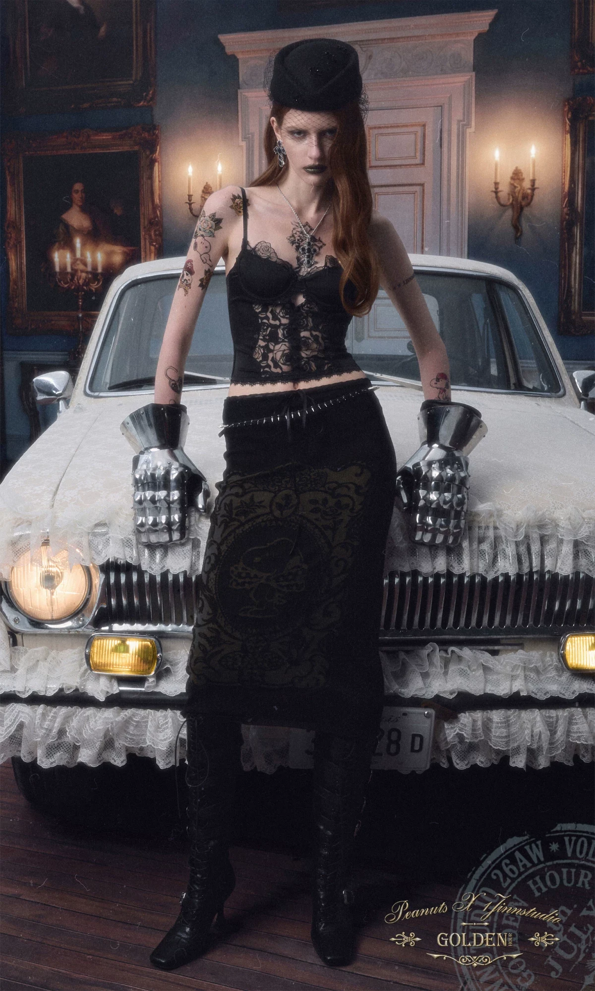 1Jinn Beaded Lace Satin Boned Corset Cami 2