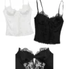1Jinn Beaded Lace Satin Boned Corset Cami 3