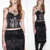 1Jinn Beaded Lace Satin Boned Corset Cami 6