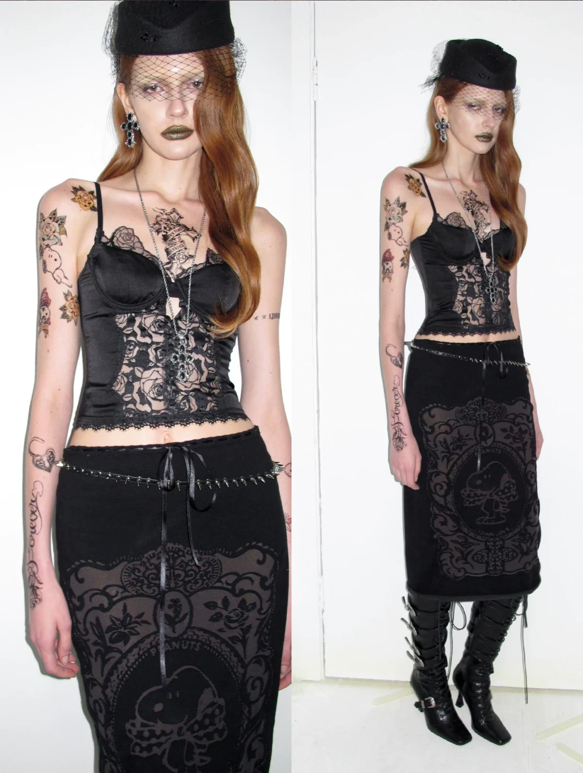 1Jinn Beaded Lace Satin Boned Corset Cami 6