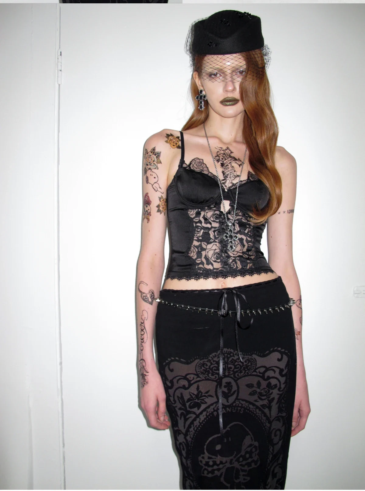 1Jinn Beaded Lace Satin Boned Corset Cami 7