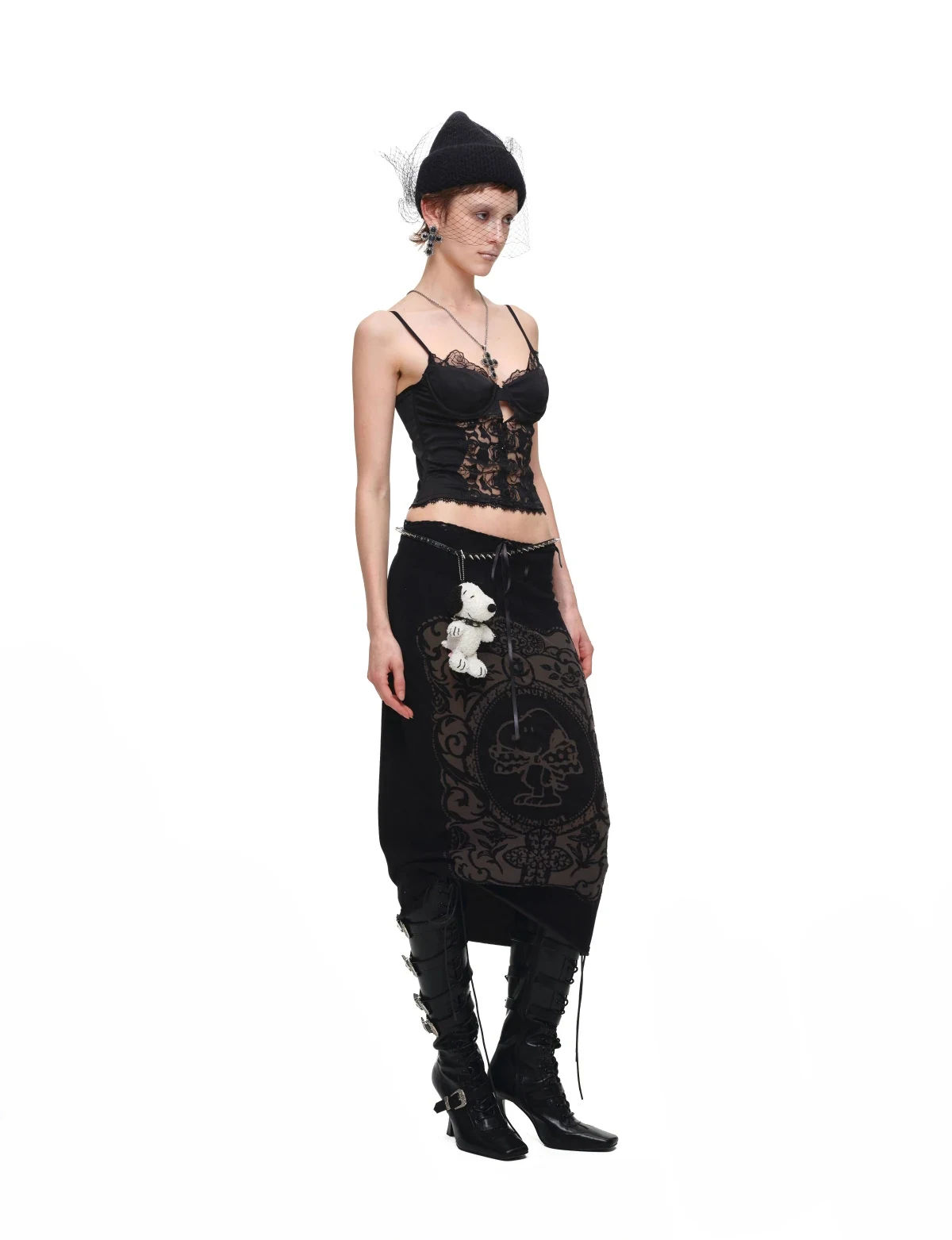1Jinn Beaded Lace Satin Boned Corset Cami 10