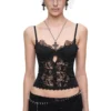 1Jinn Beaded Lace Satin Boned Corset Cami 11