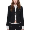 1Jinn Boucle Tweed Cropped Jacket Lace Trim Shorts 13