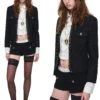 1Jinn Boucle Tweed Cropped Jacket Lace Trim Shorts 15