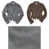 1Jinn Crackle Washed Cropped Biker Jacket 2