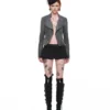 1Jinn Crackle Washed Cropped Biker Jacket 4