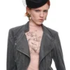 1Jinn Crackle Washed Cropped Biker Jacket 14