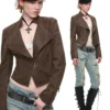 1Jinn Crackle Washed Cropped Biker Jacket 17