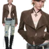 1Jinn Crackle Washed Cropped Biker Jacket 19