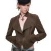 1Jinn Crackle Washed Cropped Biker Jacket 22