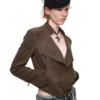 1Jinn Crackle Washed Cropped Biker Jacket 23