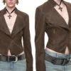 1Jinn Crackle Washed Cropped Biker Jacket 24