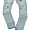 1Jinn Distressed Patchwork Straight Jeans 2