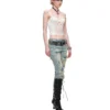 1Jinn Distressed Patchwork Straight Jeans 6