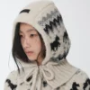 1Jinn Fair Isle Pony Jacquard Knit Hood 1