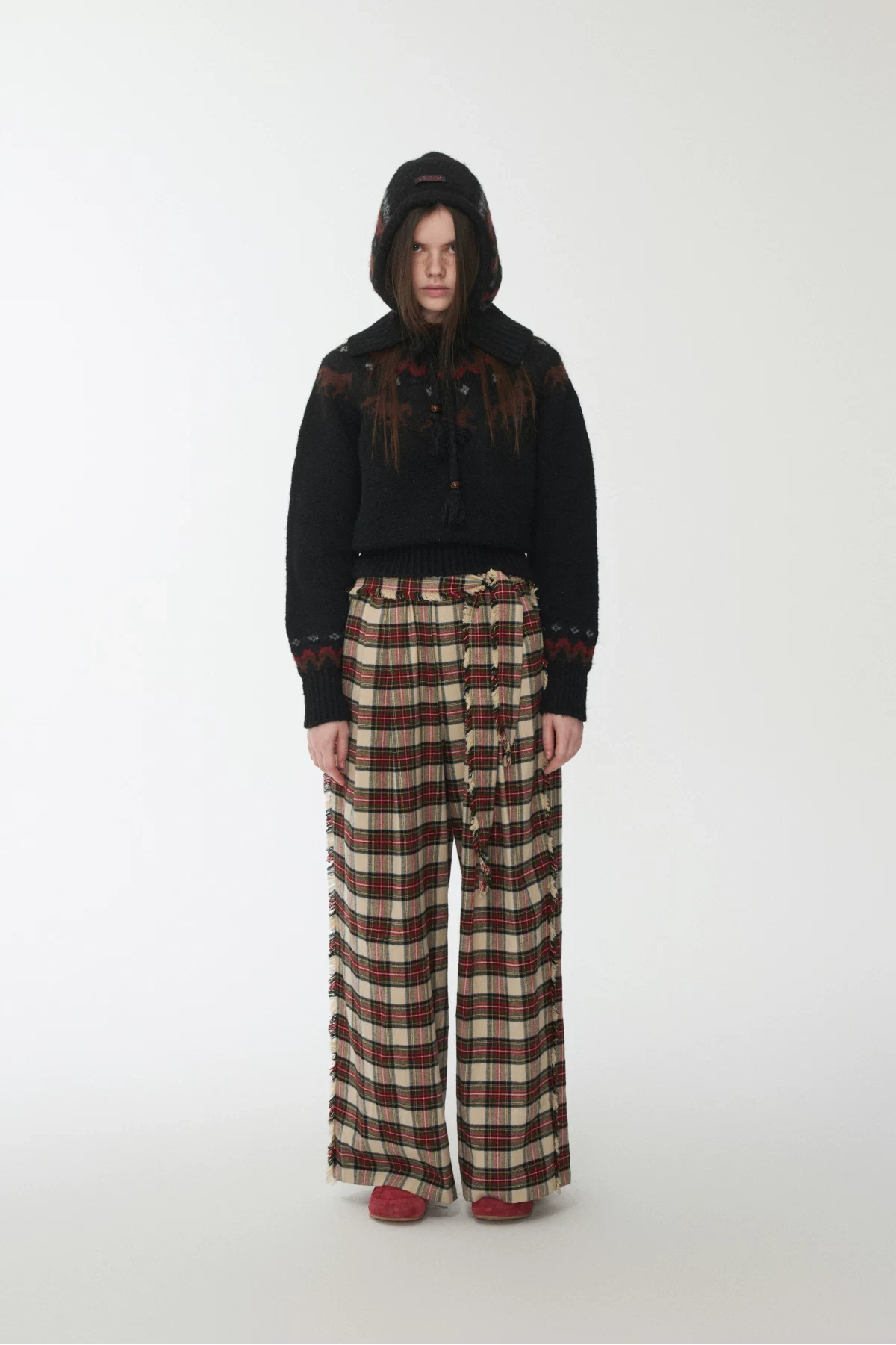 1Jinn Fair Isle Pony Jacquard Knit Hood 14
