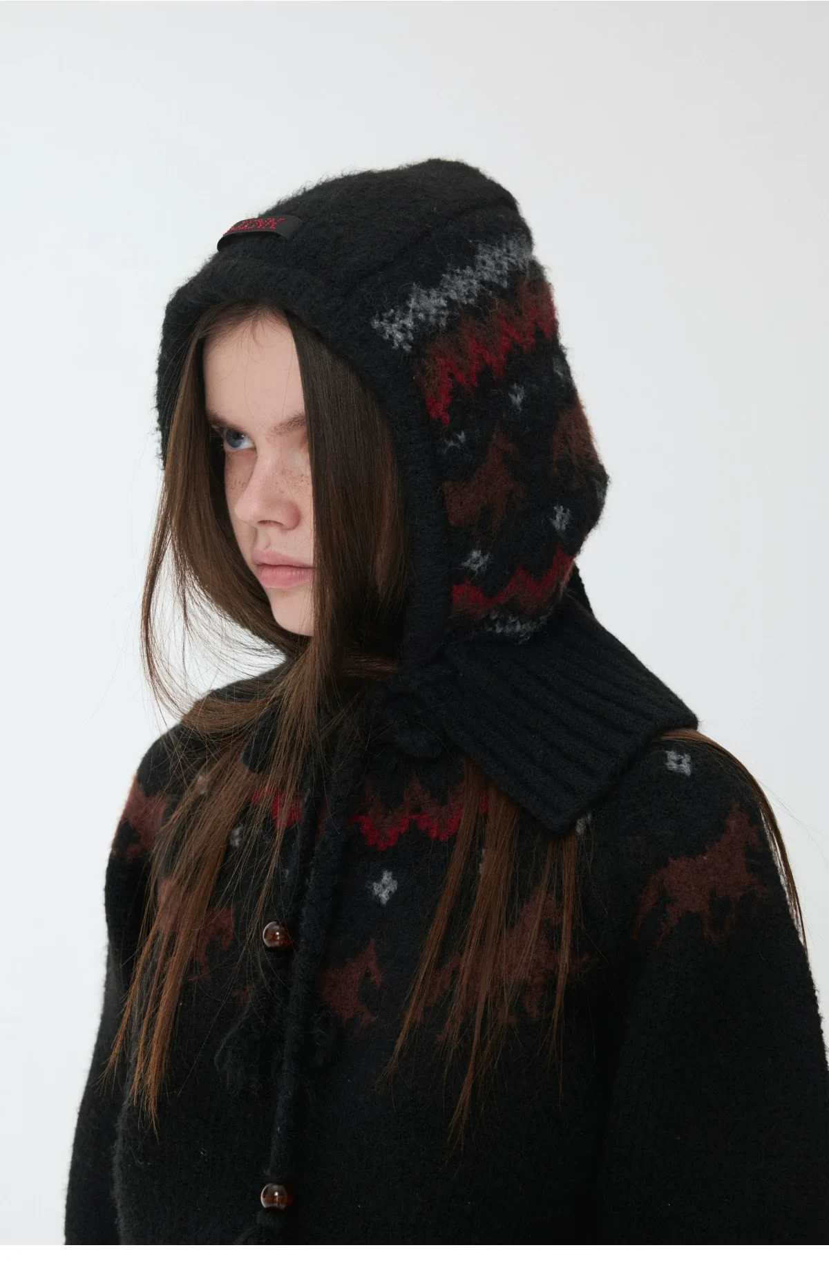 1Jinn Fair Isle Pony Jacquard Knit Hood 20