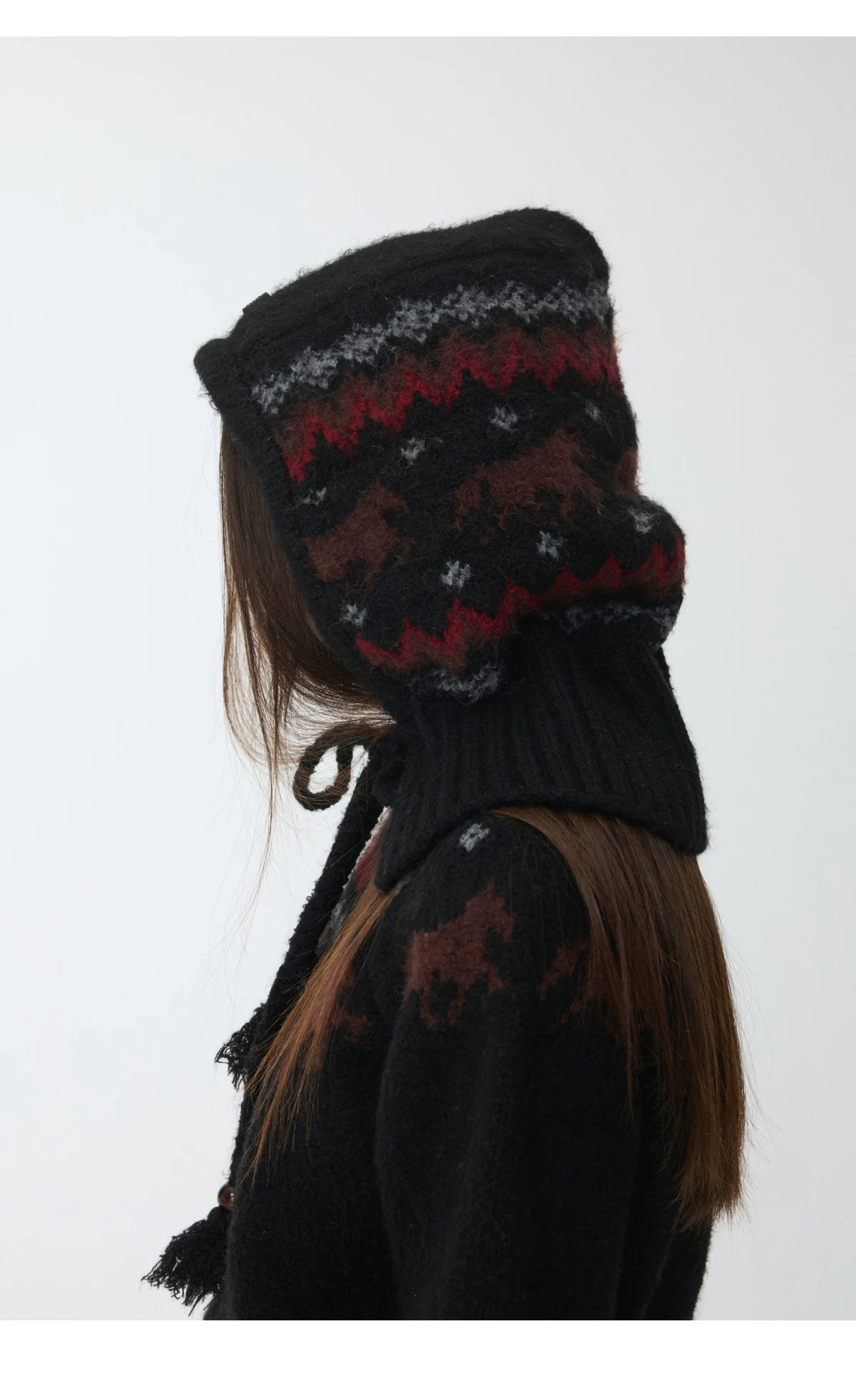 1Jinn Fair Isle Pony Jacquard Knit Hood 21