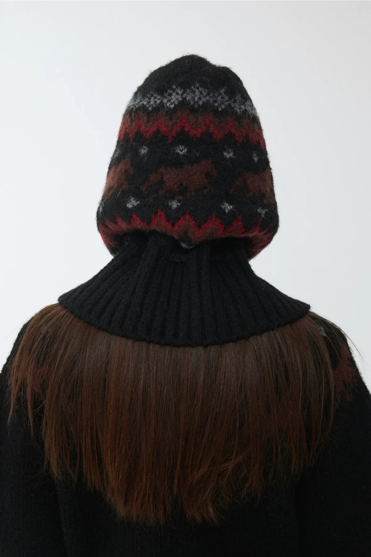 1Jinn Fair Isle Pony Jacquard Knit Hood 22