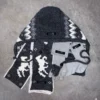 1Jinn Fair Isle Pony Jacquard Knit Hood 32
