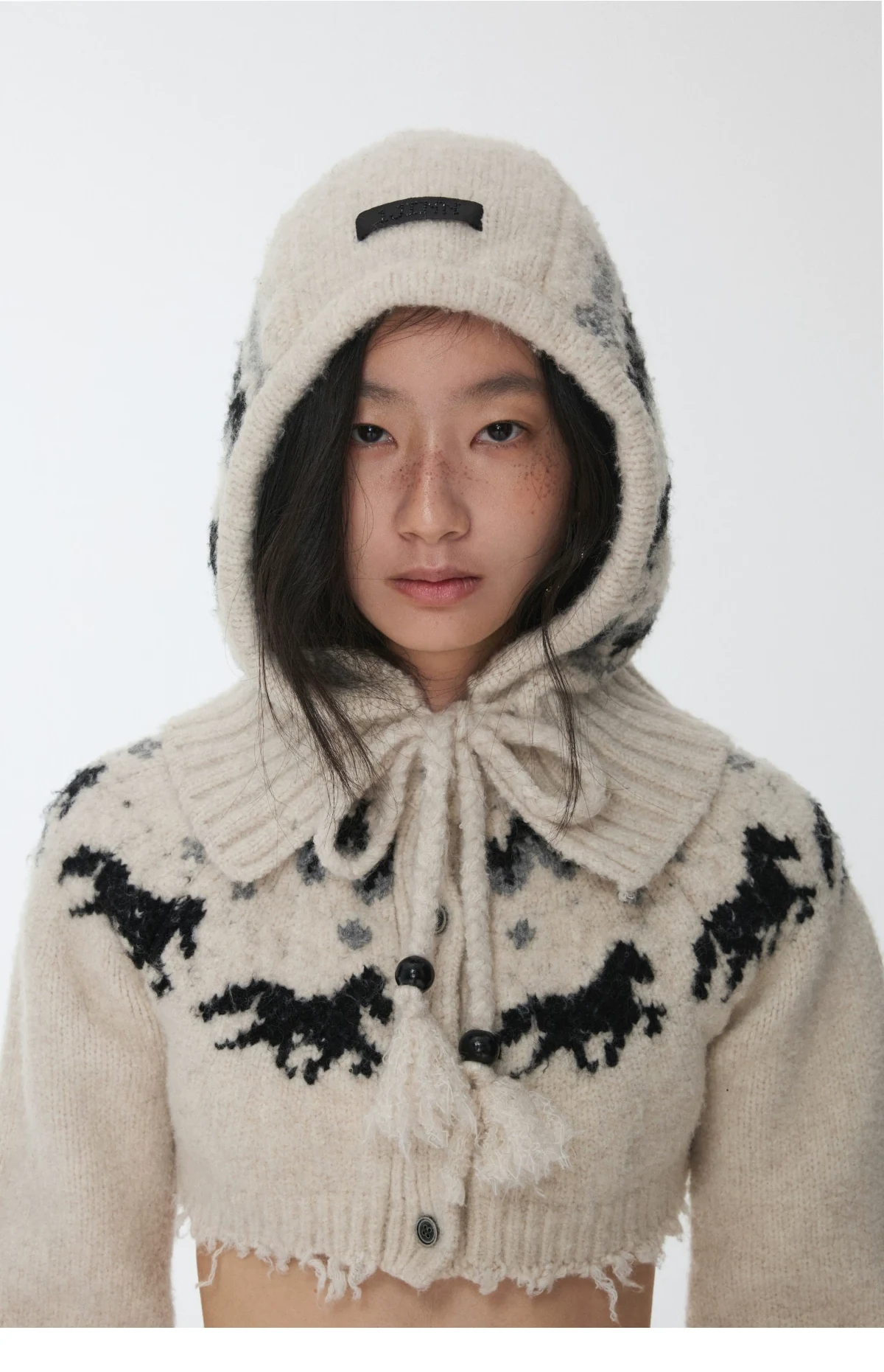 1Jinn Fair Isle Pony Jacquard Knit Hood 34