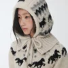 1Jinn Fair Isle Pony Jacquard Knit Hood 35