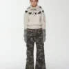 1Jinn Fair Isle Pony Jacquard Knit Hood 38