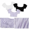 1Jinn Rose Jacquard Puff Sleeve Cropped Top 4